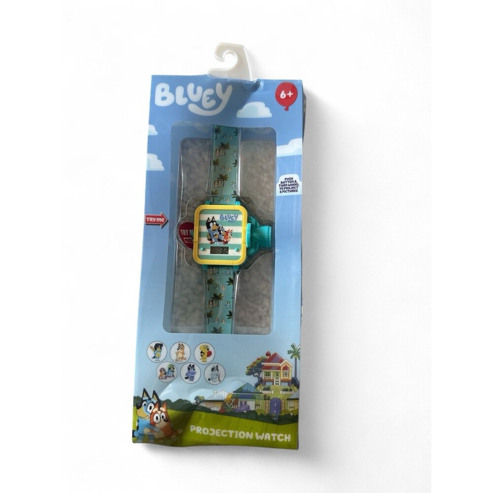 NEW Bluey Projection Watch for Kids 6+ Accutime Digital Display Adjustable Strap